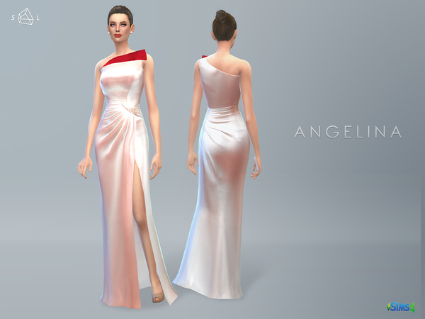 The Sims Resource: Cream Satin Gown ANGELINA by Starlord