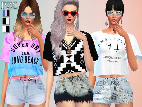  The Sims Resource: Lover Set  Tops, Shorts and Nails by Pinkzombiecupcake