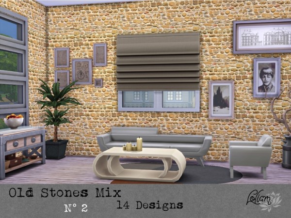  The Sims Resource: Walls Old Stones Mix by Loliam Sims