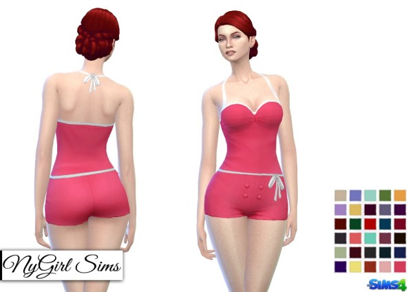 NY Girl Sims: Vintage Halter Romper with Bow