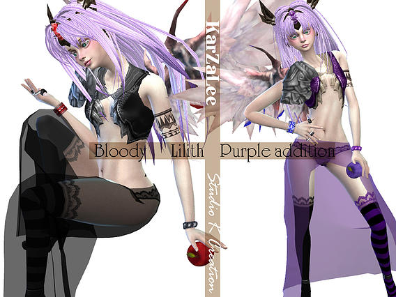  Studio K Creation: Bloody Lilith   Purple Addition   vest and skirt