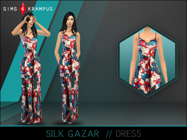  The Sims Resource: Silk Gazar Dress by SIms4Krampus