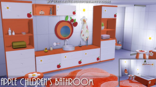  Sims Creativ: Apple Children’s bathroom by HelleN