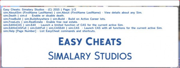  Mod The Sims: EasyCheats   New Commands & Shortcuts by simalary44