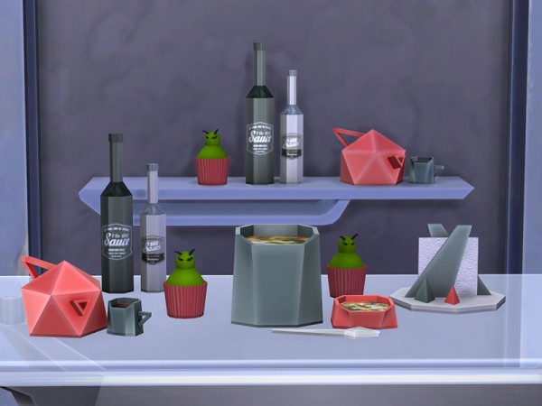  The Sims Resource: Facet Geometric Kitchen set by Soloriya