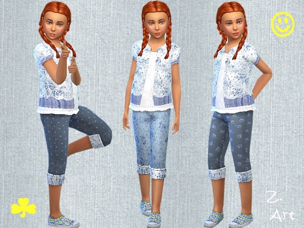  The Sims Resource: Blue Jeans Set by Zuckerschnute20