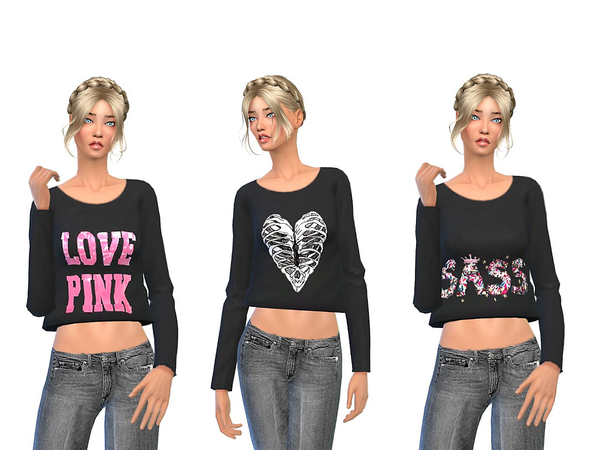  The Sims Resource: Cute shorty sweater black