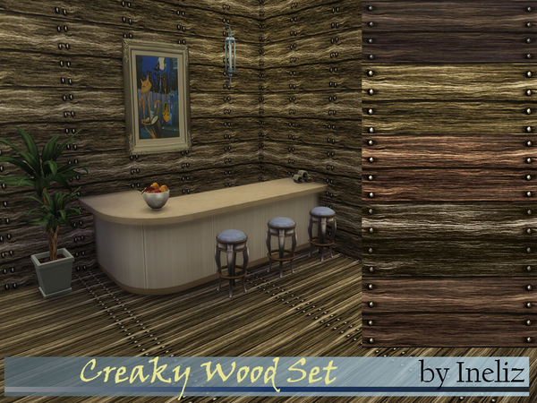  The Sims Resource: Creaky Wood Set by Ineliz