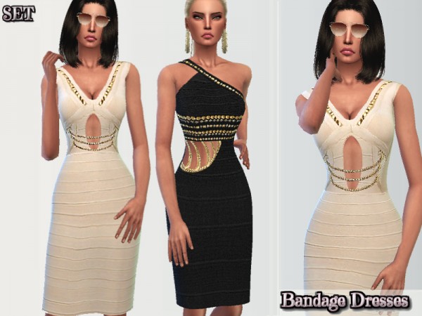  The Sims Resource: Classy Bandage Dresses by Puresim