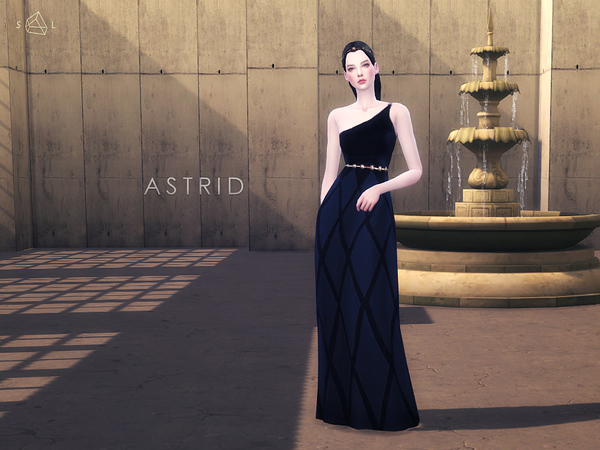  The Sims Resource: Black Gown Set ASTRID by Starlord