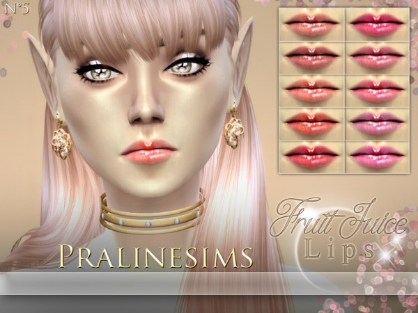  The Sims Resource: Fruit Juice Lips by PralineSims