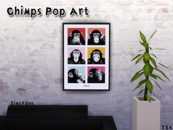 Sims Fans: Chimps Pop Art by Melinda