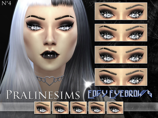  The Sims Resource: Edgy Eyebrows by Pralinesims