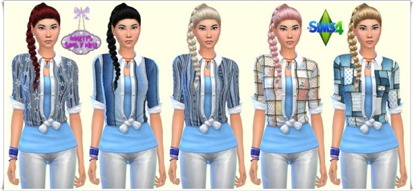  Annett`s Sims 4 Welt: Jeans Blouse Patchwork