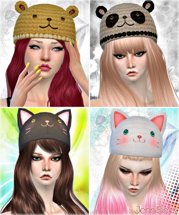  Jenni Sims: Sets of Hats (Bear, Panda, Kitty, Frog)