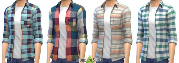  Around The Sims 4: Open Shirt, rolled sleeves and T Shirt