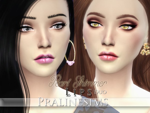  The Sims Resource: Pearl Shimmer Lip Duo by Pralinesims