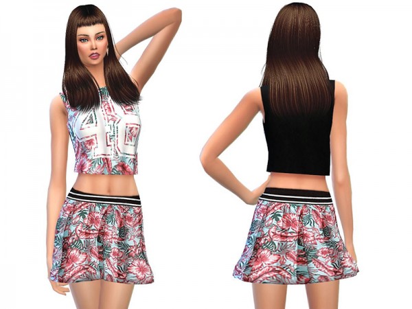  The Sims Resource: Short summer outfit floral by Sweetsims4