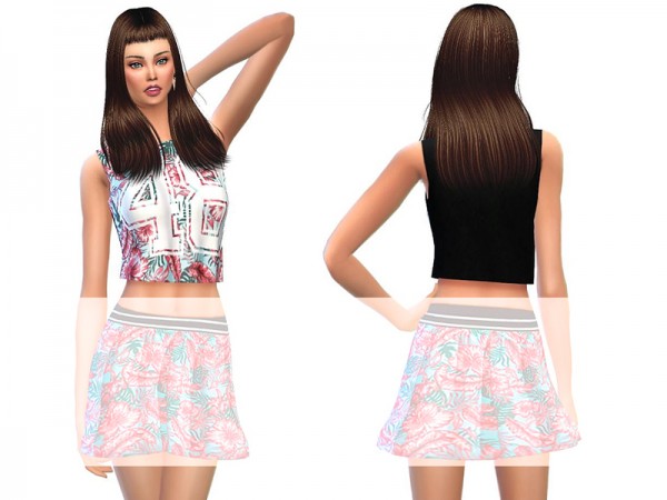  The Sims Resource: Short summer outfit floral by Sweetsims4