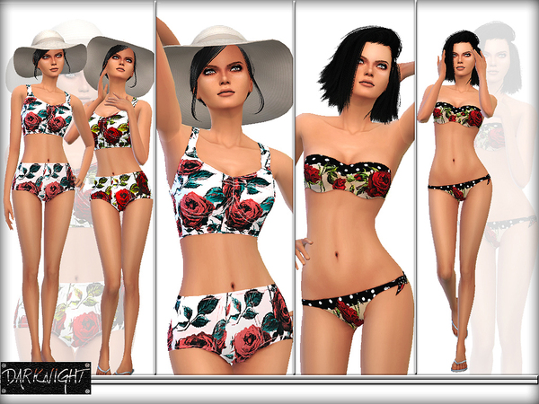  The Sims Resource: SET 02   Printed Bikini Set by Birba32