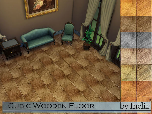  The Sims Resource: Cubic Wooden Floor by Ineliz