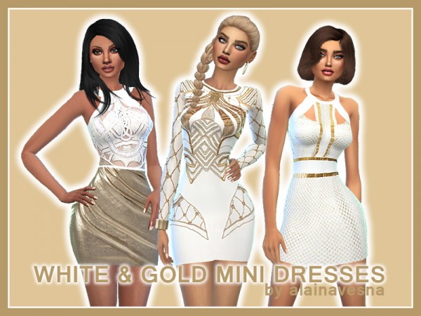  Alaina Vesna: White and Gold Mini Dresses