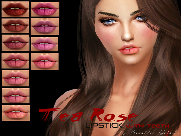  The Sims Resource: Tea Rose Lipstick with teeth by Baarbiie GiirL