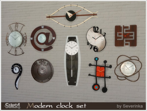  Sims by Severinka: Moderm clock set