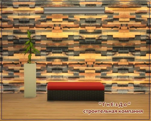  Sims 3 by Mulena: Wallpaper Wooden steny 001