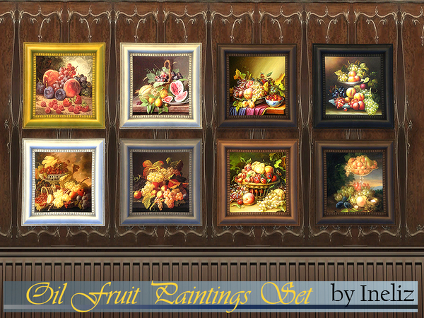  The Sims Resource: Oil Fruit Paintings Set by Ineliz