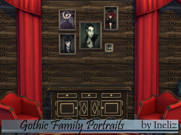  The Sims Resource: Gothic Family Portraits by Ineliz