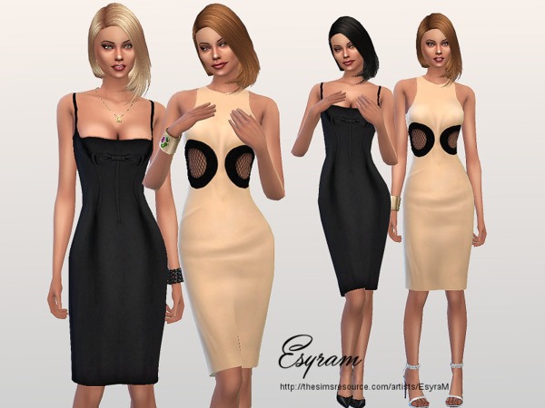  The Sims Resource: Set 01 Cocktail Dress by EsyraM