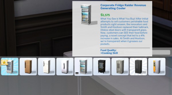  Mod The Sims: GTW Venue Fridge Enabled for Community/Residential Lots by scarletqueenkat