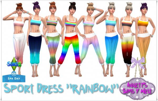  Annett`s Sims 4 Welt: Spa Day   Sport Dress Rainbow