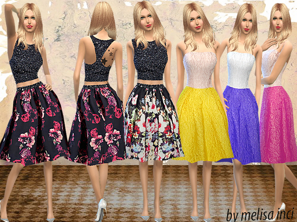  The Sims Resource: Puffy Knee Dress by melisa inci
