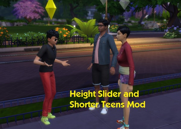  Mod The Sims: Height Slider and Shorter Teens Mod v1.2 by simmythesim