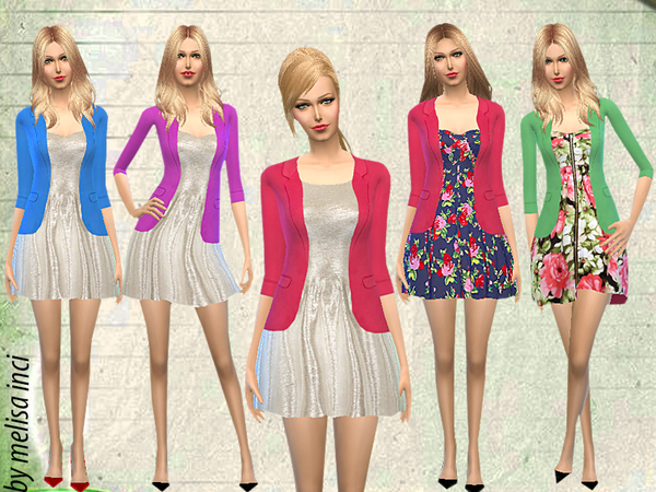  The Sims Resource: Jacket With Dress by Melisa inci
