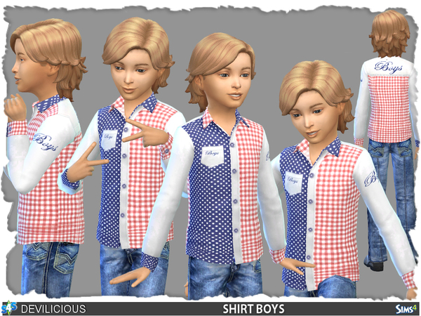  The Sims Resource: Boys Shirt by Devilicious