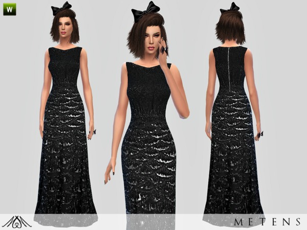  The Sims Resource: Black Mermaid   Gown by Metens