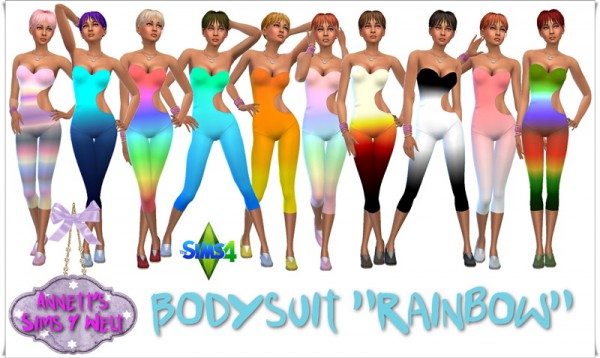  Annett`s Sims 4 Welt: Bodysuit Rainbow
