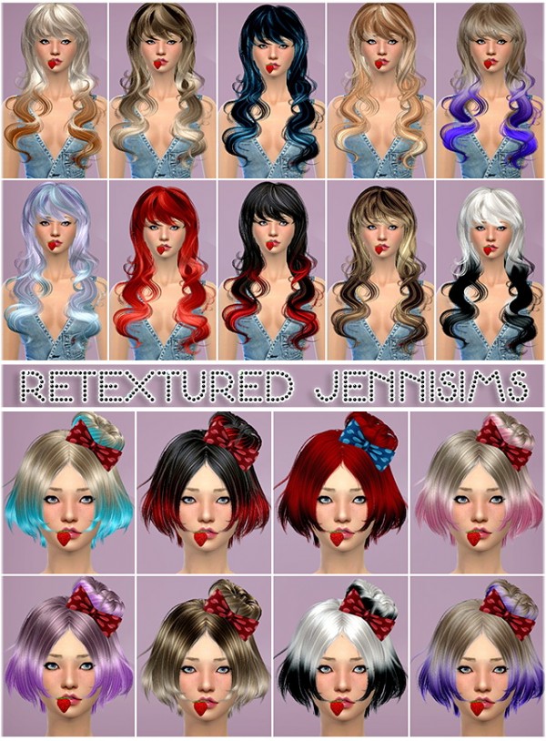  Jenni Sims: Butterflysims 053 and Newsea hairstyles retextured