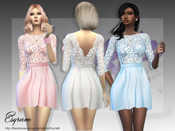  The Sims Resource: Sarah Dress by EsyraM