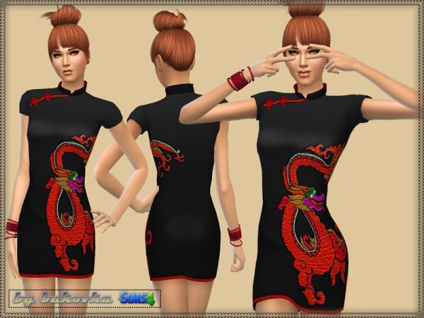  The Sims Resource: Dress Dragon by Bukovka