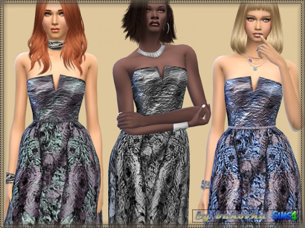  The Sims Resource: Brocade Dress by Bukovka