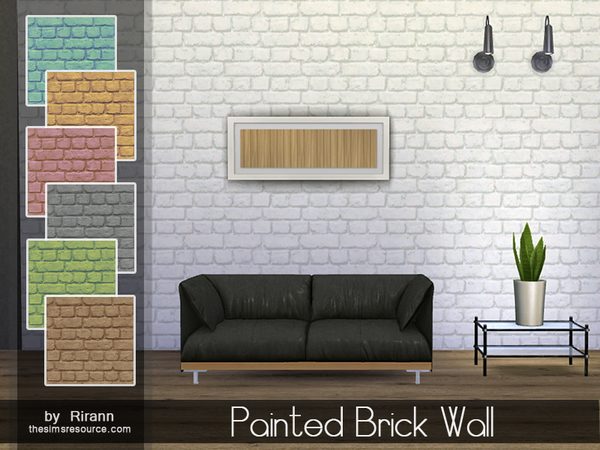 The Sims Resource Painted Brick Walls By Rirann 4 S - How To Paint Walls In Sims 4