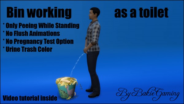  Mod The Sims: Bin working as a toilet (Tutorial item) by Bakie