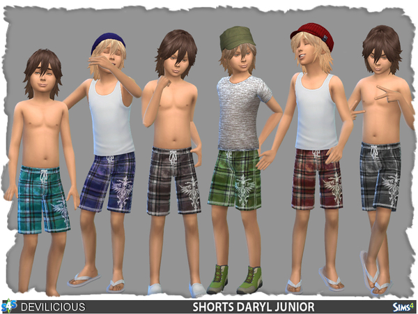  The Sims Resource: Shorts/Bermuda Daryl Junior by Devilicious