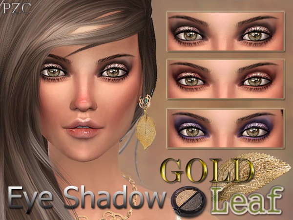  The Sims Resource: Gold leaf eyeshadow by Pinkzombiecupcake