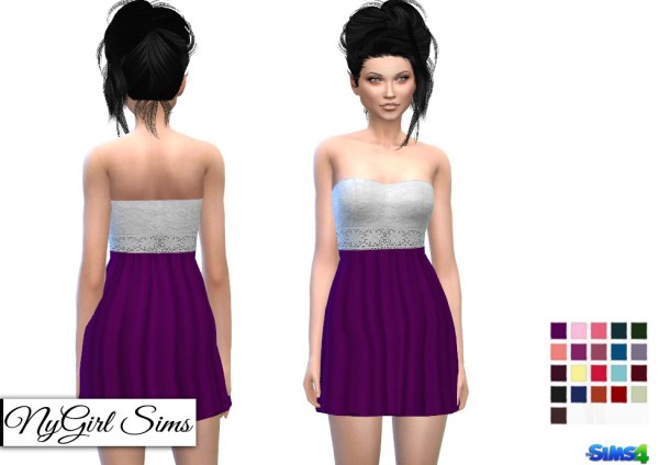  NY Girl Sims: Crochet and Lace Top Dress