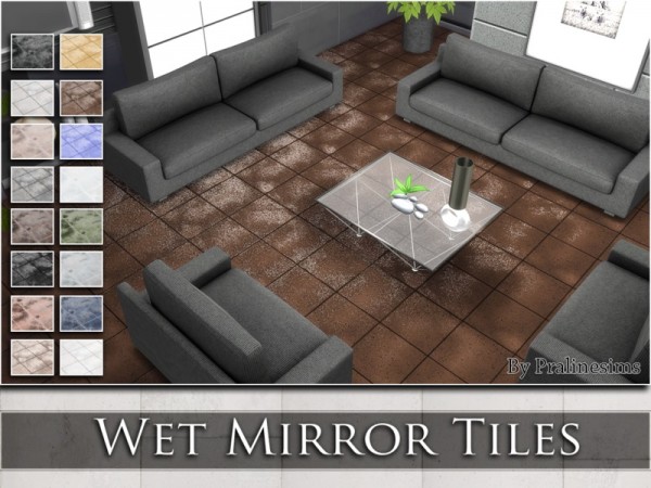  The Sims Resource: Wet Mirror Tiles by Pralinesims